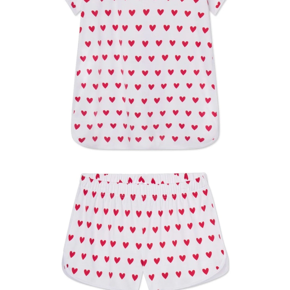 Heart Patterned Pajama Set